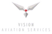 The logo for Vision Aviation Services has a bird on it.