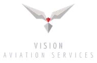 The logo for Vision Aviation Services has a bird on it.