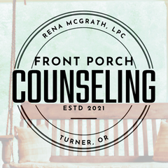 A logo for front porch counseling in turner oregon