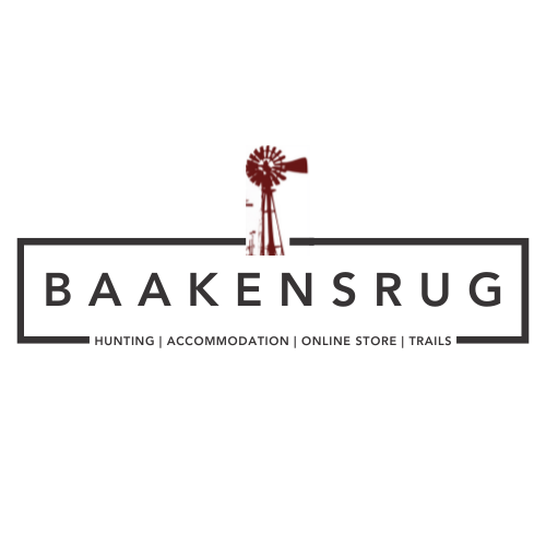 A logo for a hunting and accommodation company with a windmill on it.