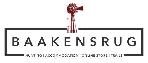 A logo for bakkensrug hunting accommodation online store trails