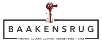 A logo for bakkensrug hunting accommodation online store trails