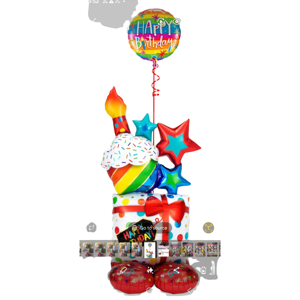 Birthday balloon arrangement with