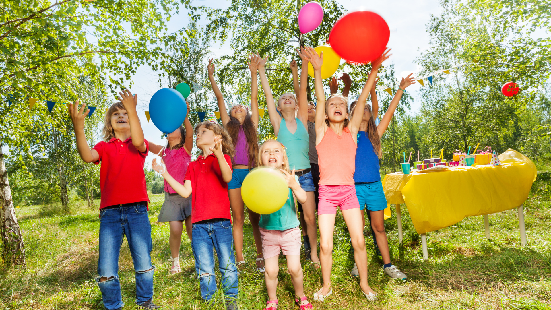 summer party balloons at Lake George NY outdoor celebration