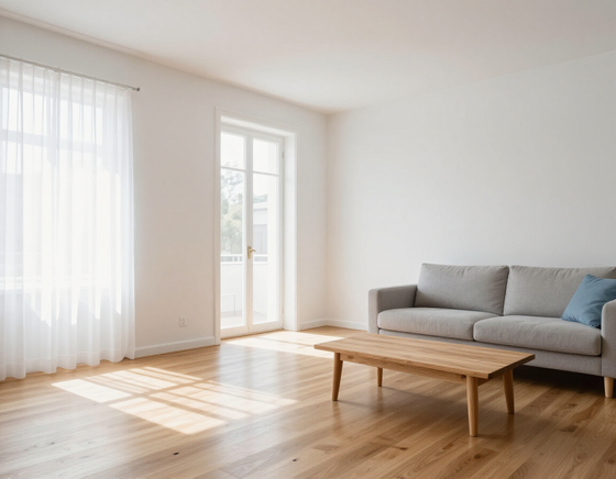 Freshly painted bright interior room
