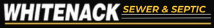 Whiteneck Sewer & Septic logo in white and gold on a black background
