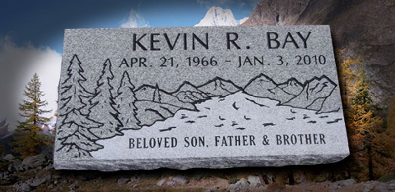 Tombstone with engraved name 