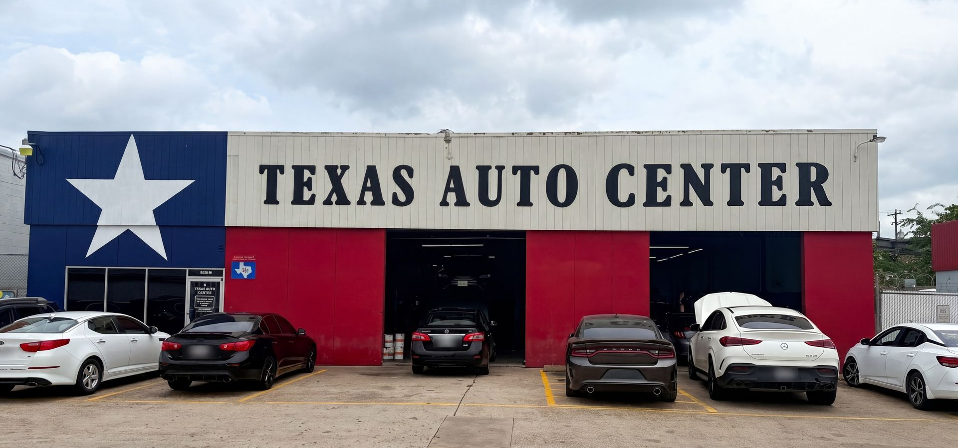Texas Auto Center collision repair facility at 5609 Bellaire Blvd in Houston, TX