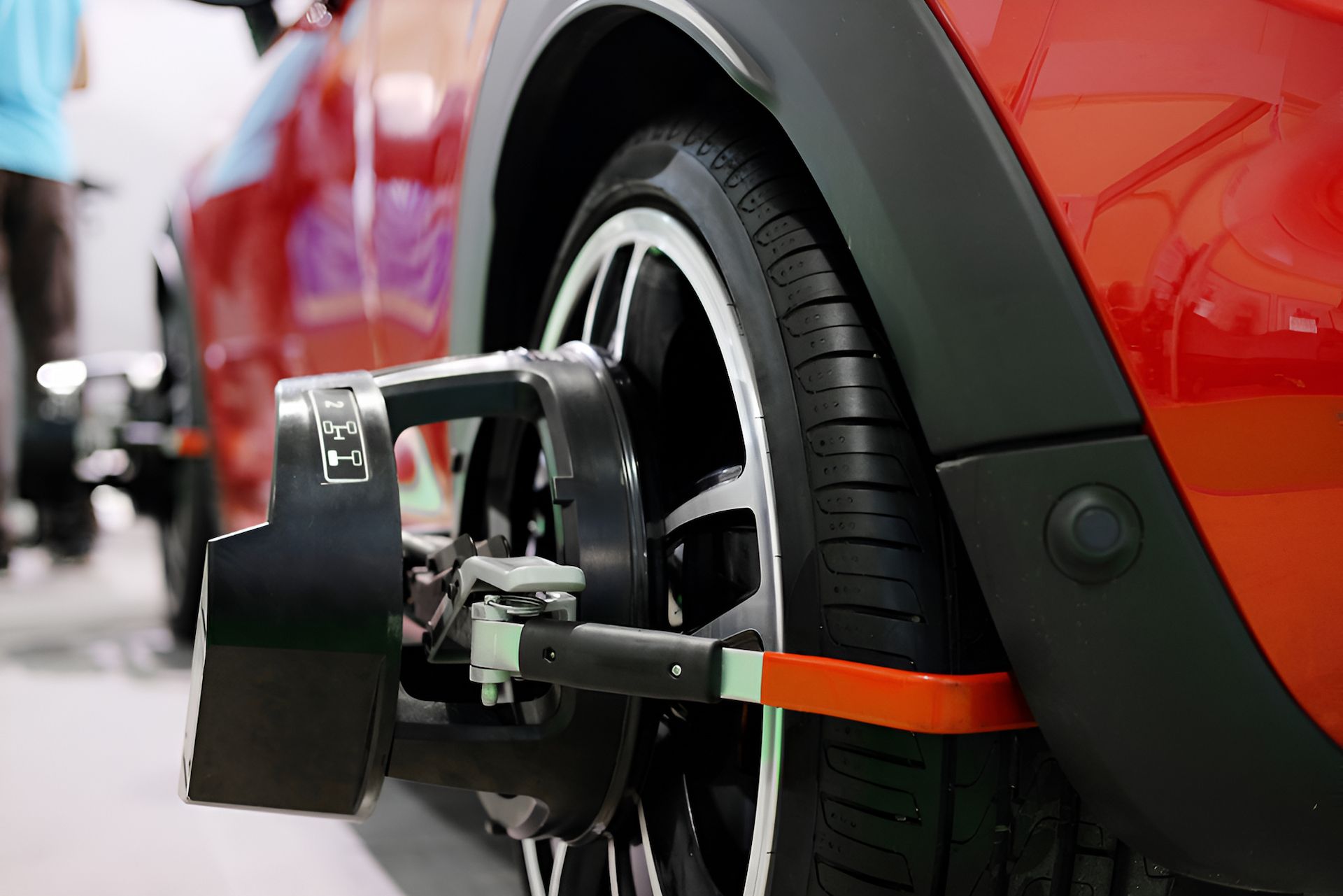 close up of a red car and the tyre - Border Bandag Tyre Service