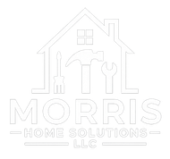 Morris Home Solutions LLC logo with house outline and tools: hammer, wrench, screwdriver.