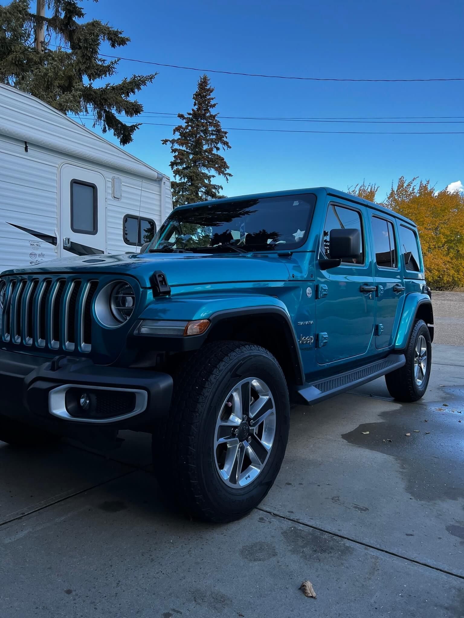 Jeep Wrangler Sahara Exterior Detail by Alberta Metal Polishing in Red Deer