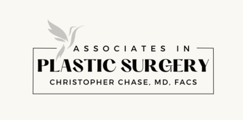 Logo for Associates in Plastic Surgery by Christopher Chase, MD, FACS, with a hummingbird graphic.