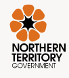 Northern Territory Government logo: orange flower design over black text.