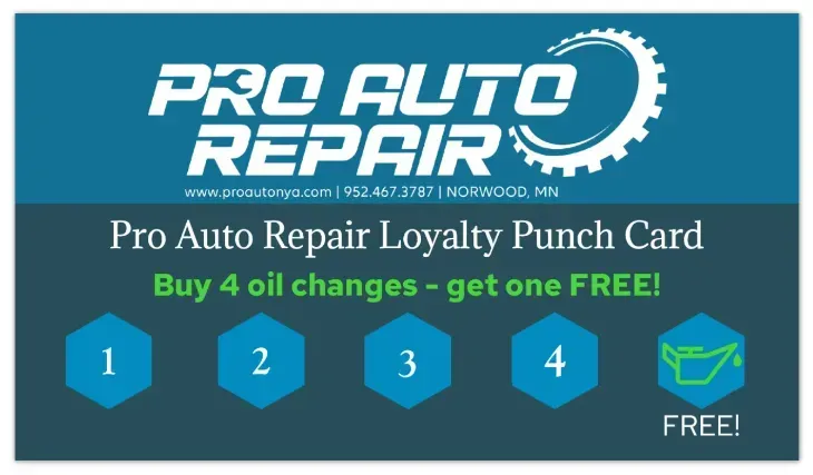 Loyalty Card Front | Pro Auto Repair NYA