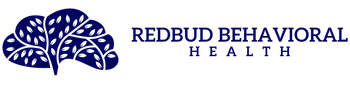 Logo for Redbud Behavioral Health with a stylized tree and text.