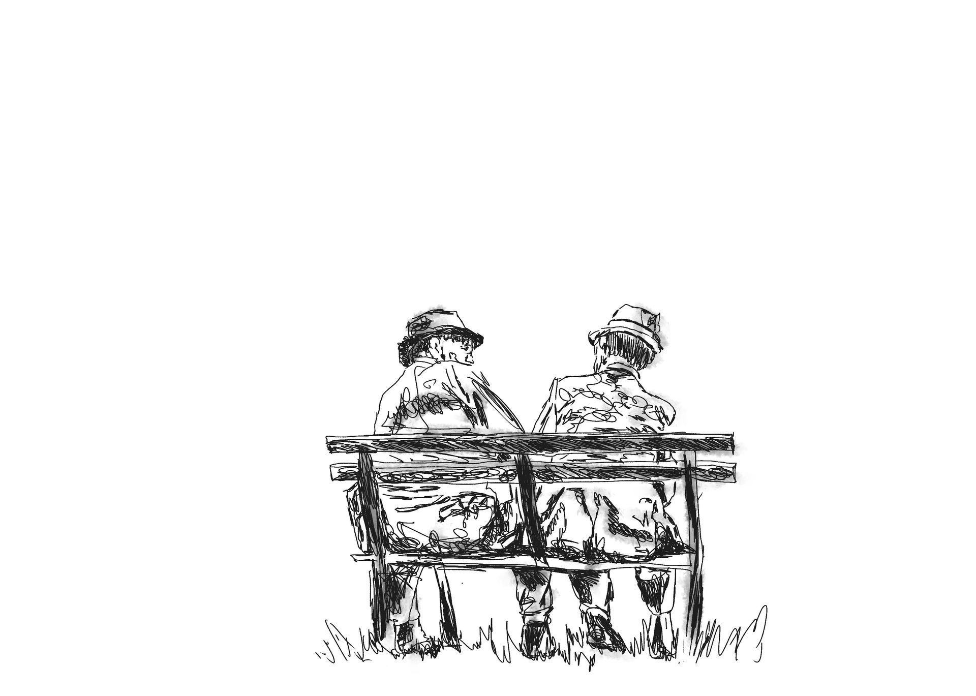 two me sitting
