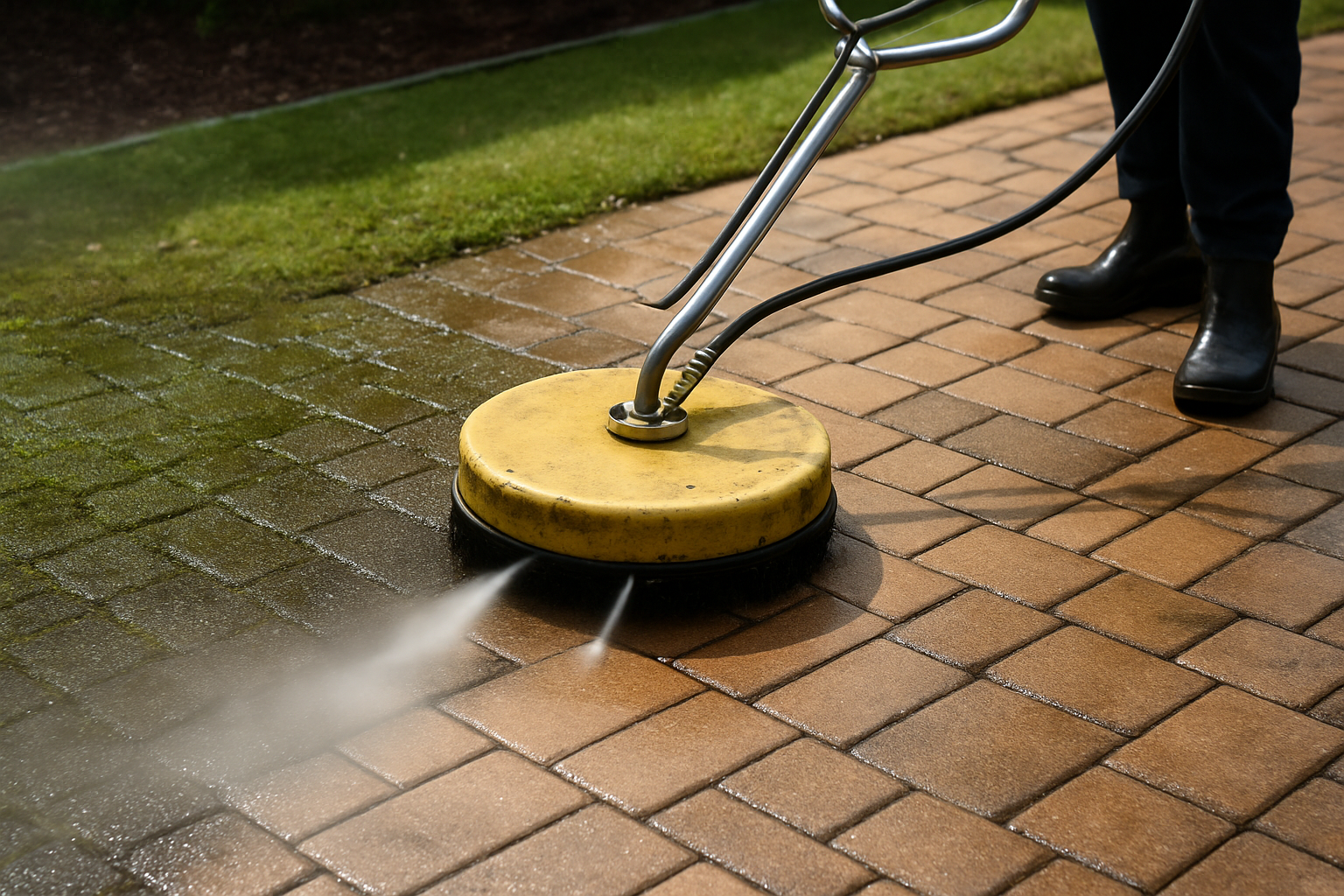 power washing a driveway in Albany
