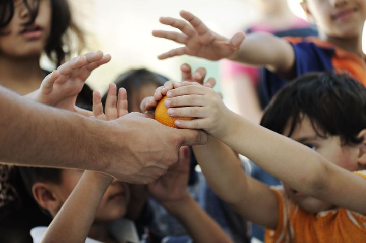 humanitarian food poor children refugee camp