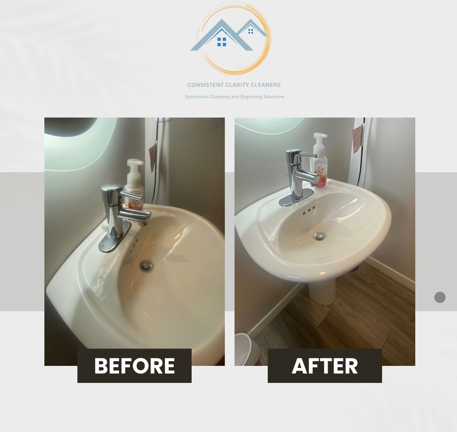 A before and after picture of a bathroom sink
