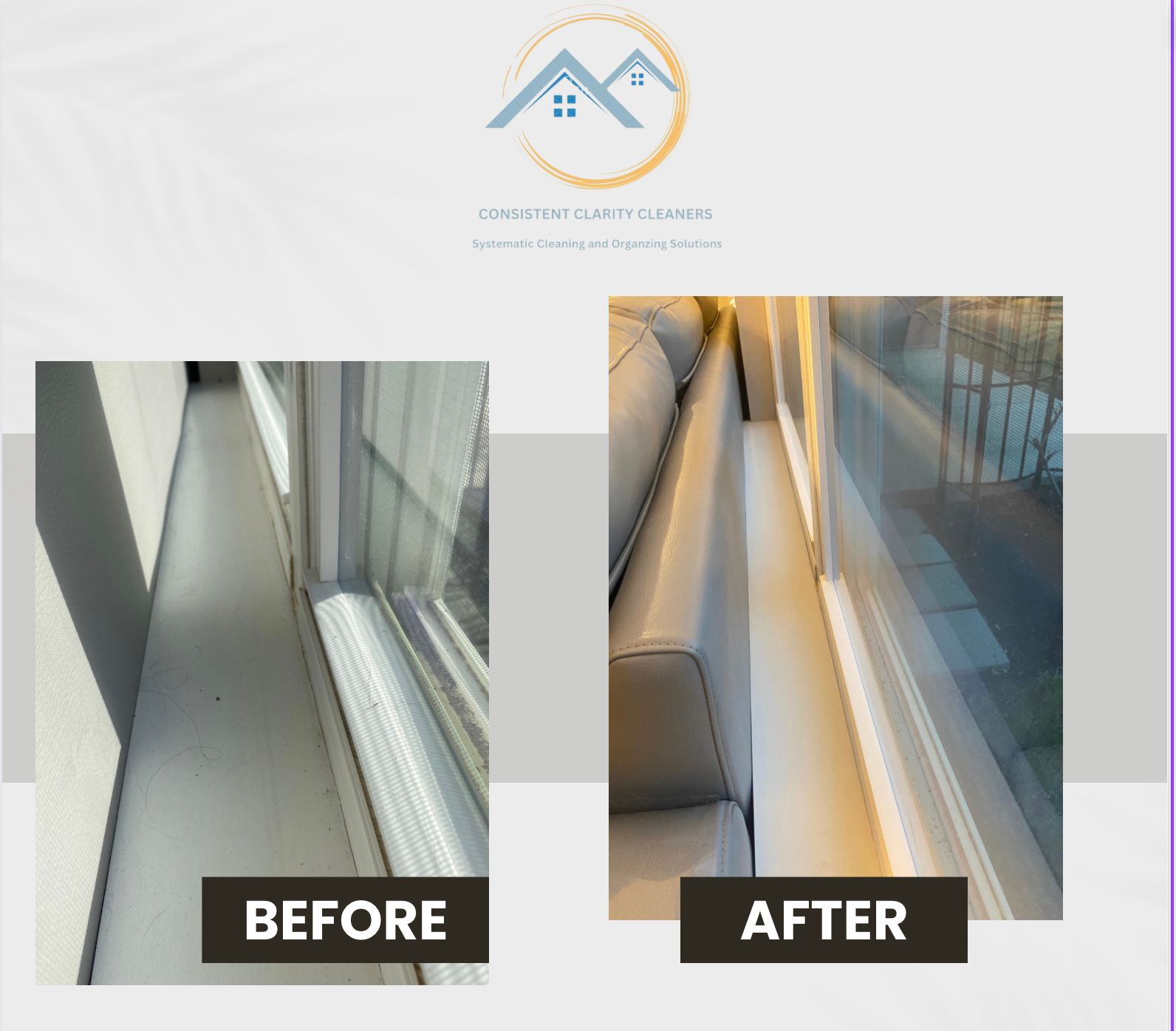A before and after picture of a window