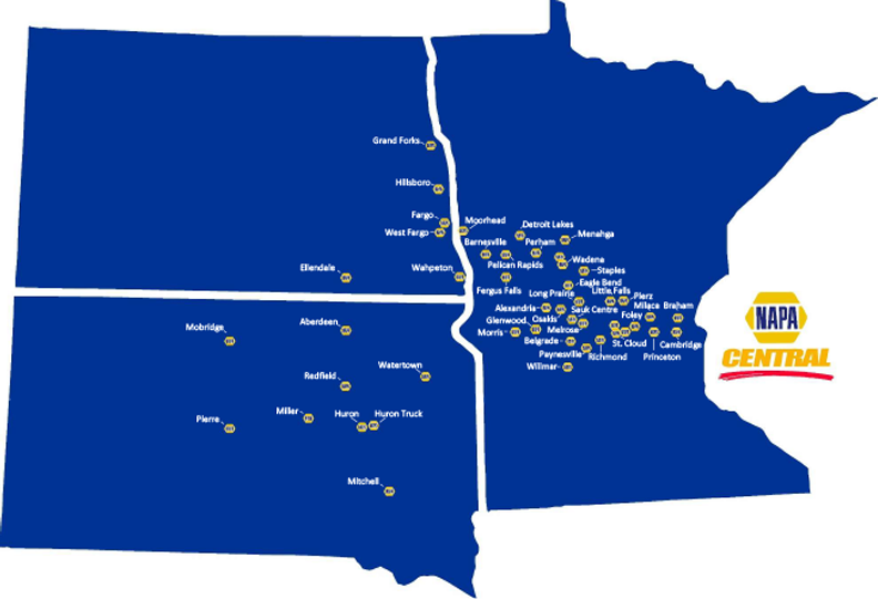 NAPA Central Auto Parts Over 40 Locations in MN, ND, SD