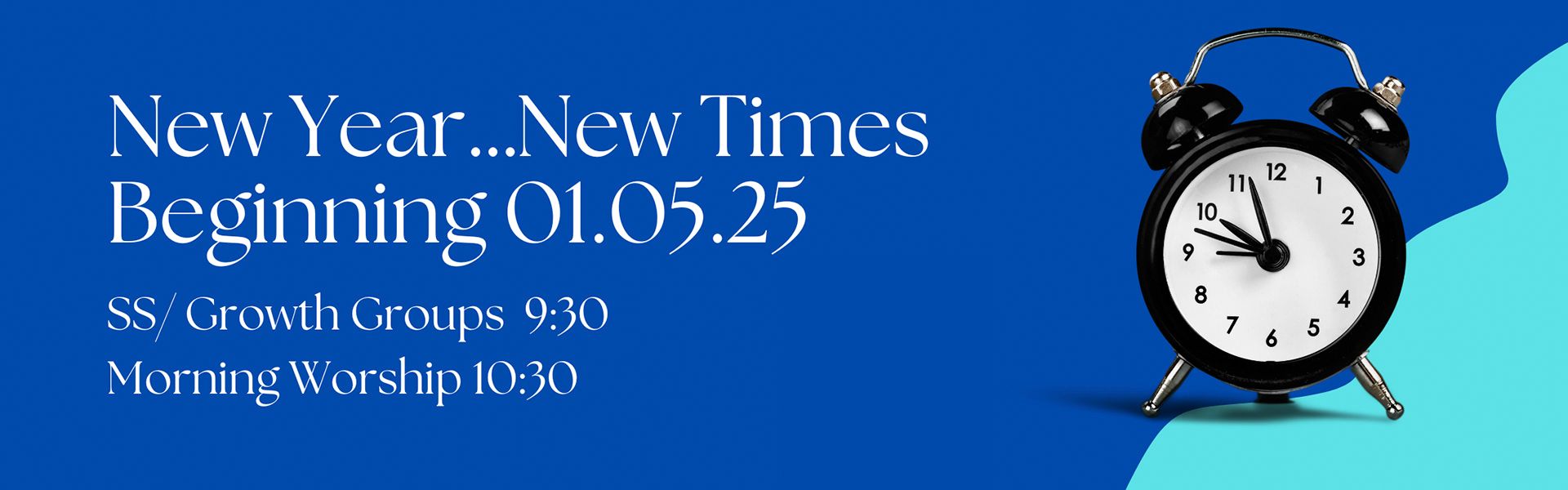 Blue banner with text