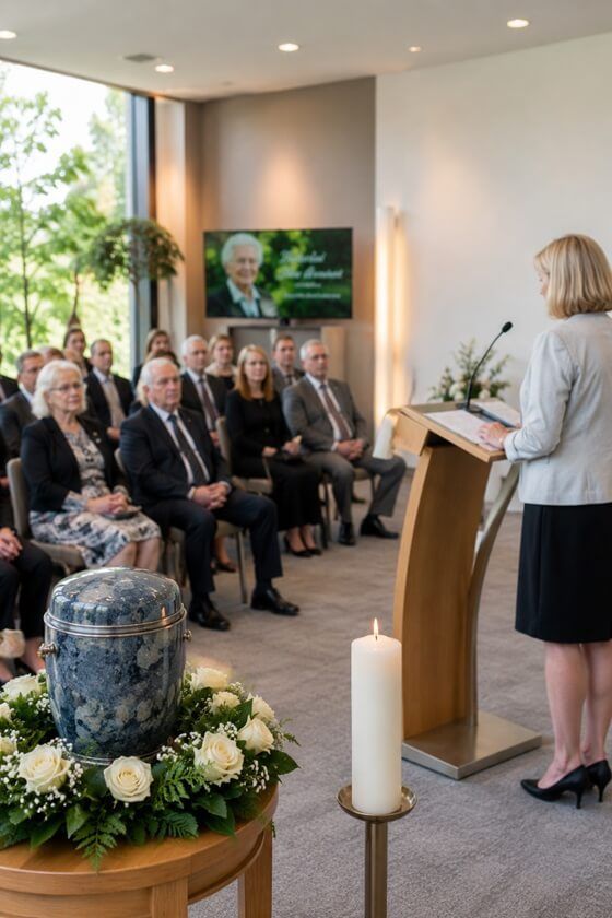 a solemn memorial service after cremation in Westminster, MD
