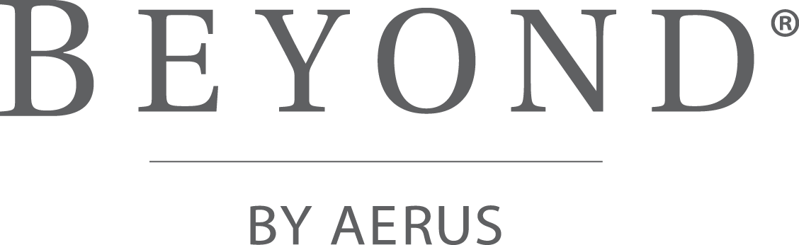 BEYOND logo with “BY AERUS” beneath it on a white background