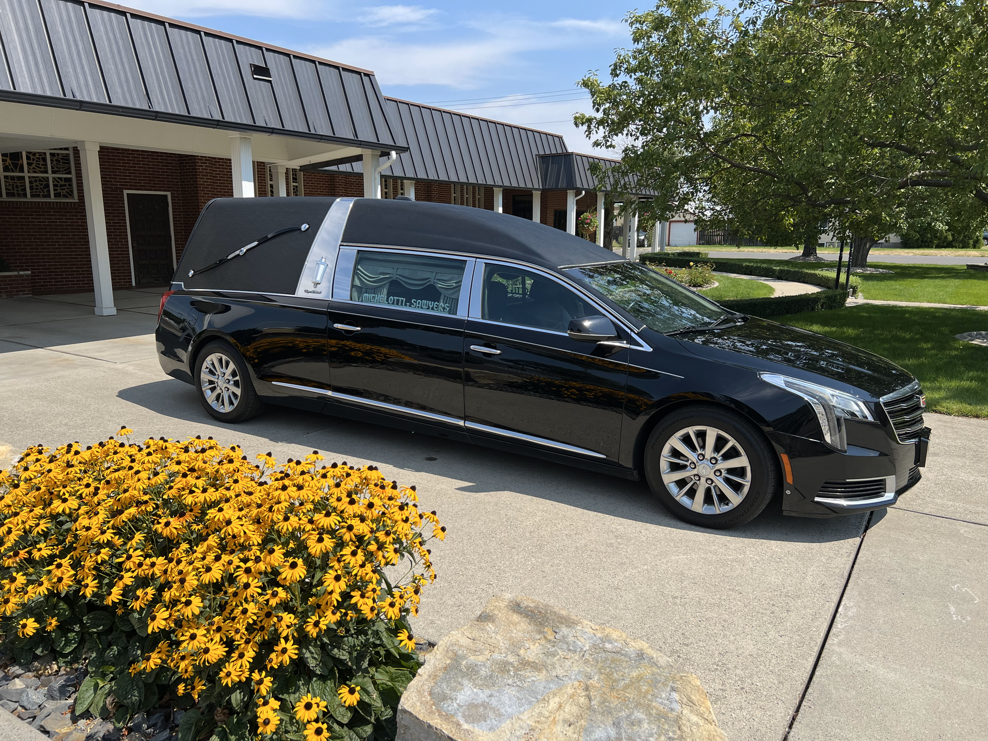 Transport vehicle outside funeral home in Billings MT