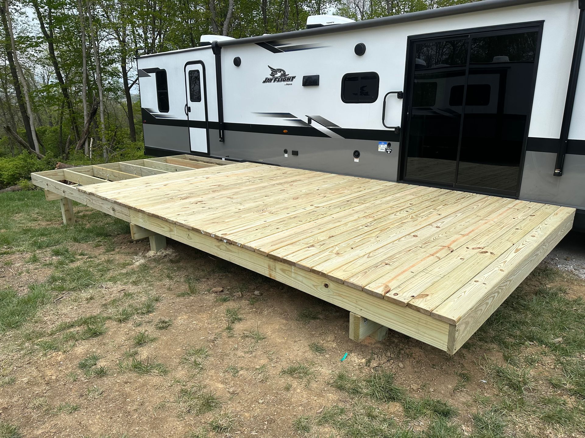 pressure treated deck for camp ground