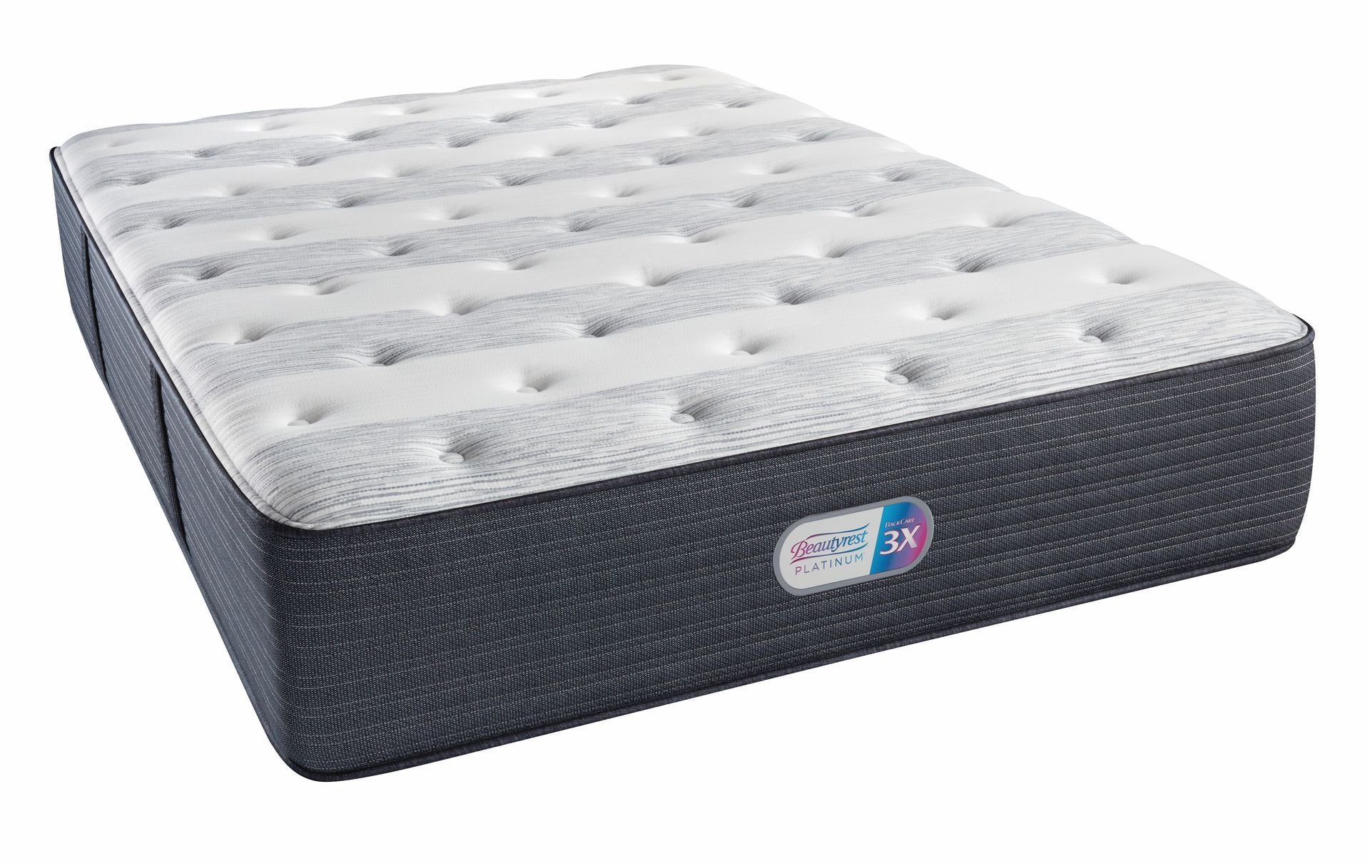 Un colchón está encima de una cama sobre un fondo blanco.