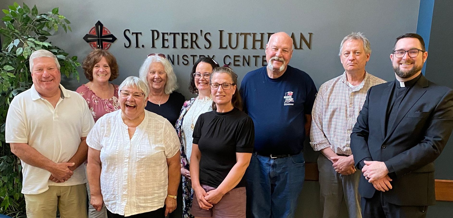 Group of people at St. Peter's Lutheran Ministry Center posing for a photo.