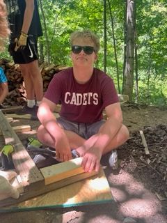 Person in maroon