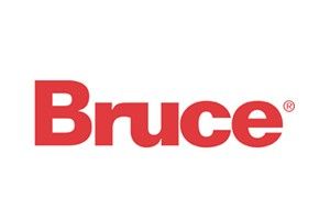 The bruce logo is red and white on a white background.
