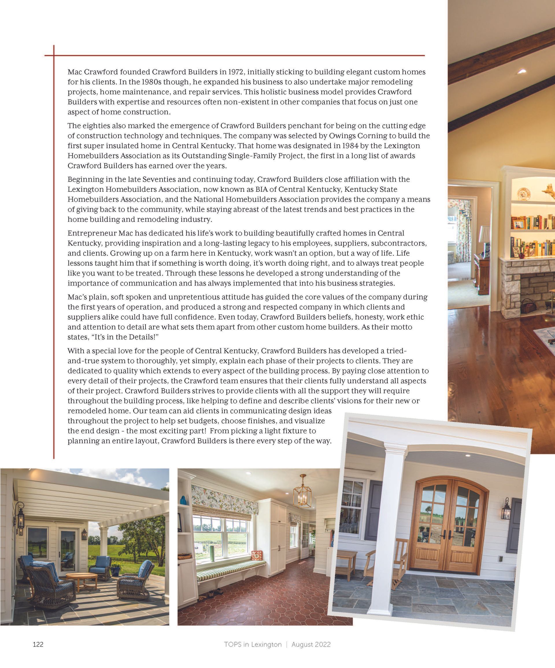 Elegant home interior and exterior shots: sunroom, porch, and entryway with double doors.