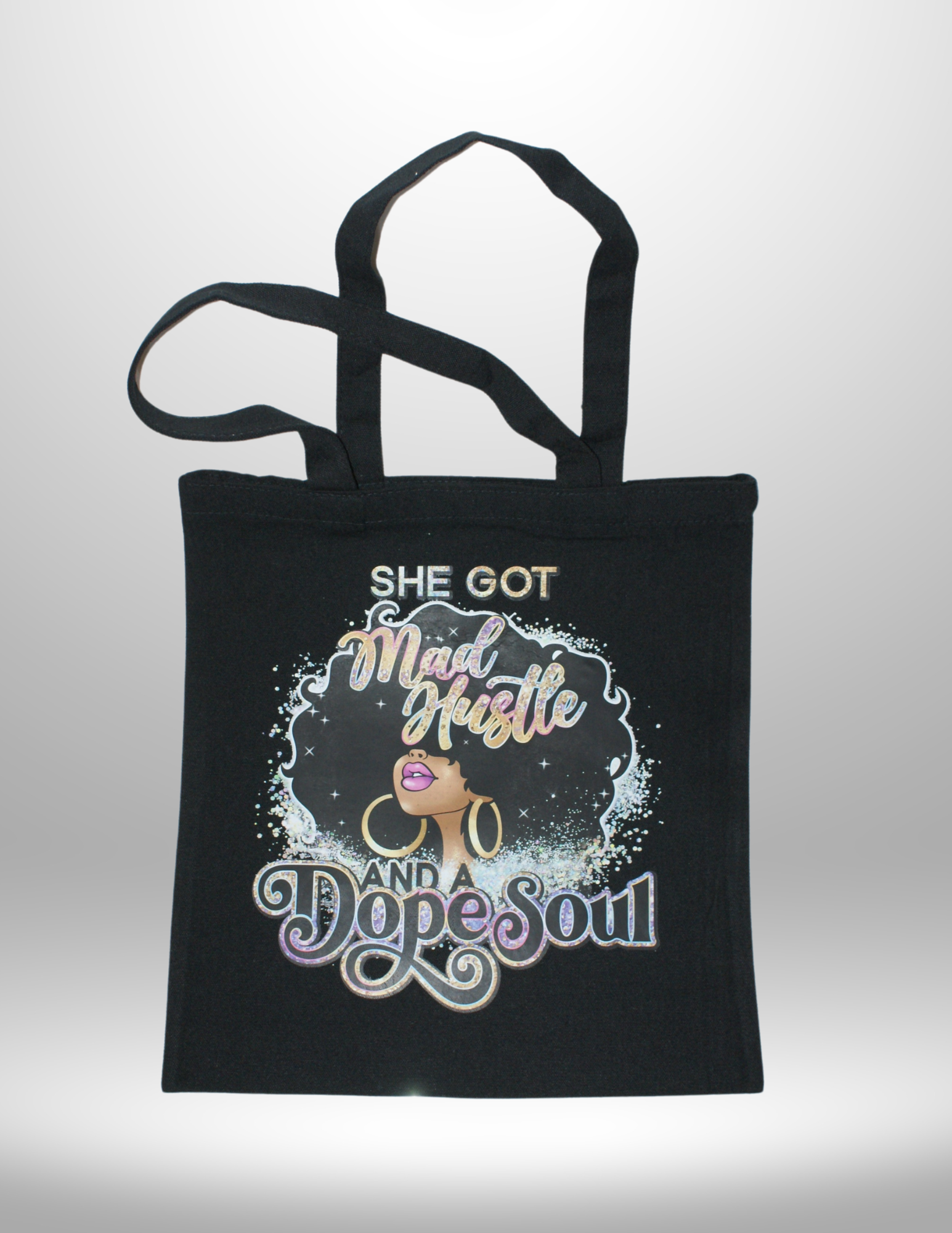 Canvas Tote Bag-Black Mad Hustle