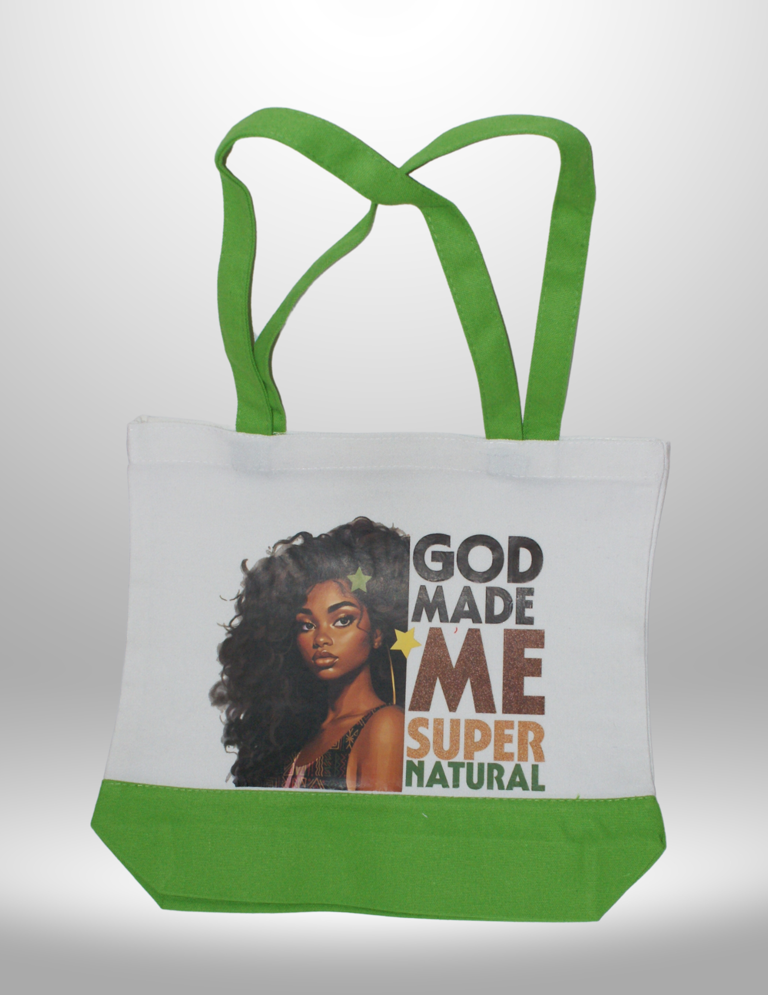 Canvas Tote Bag-Green God Made Me