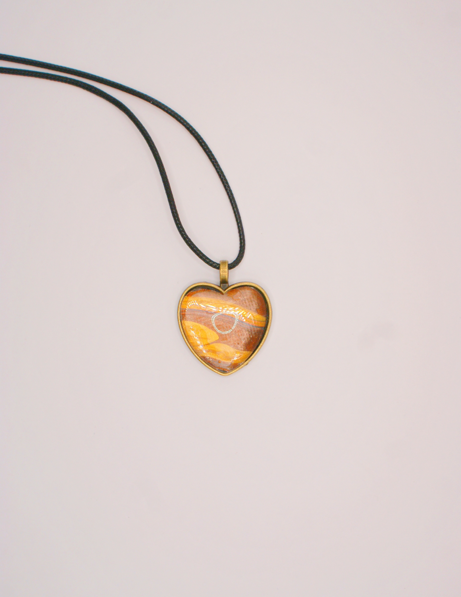 Gold and Brown Heart Pendant