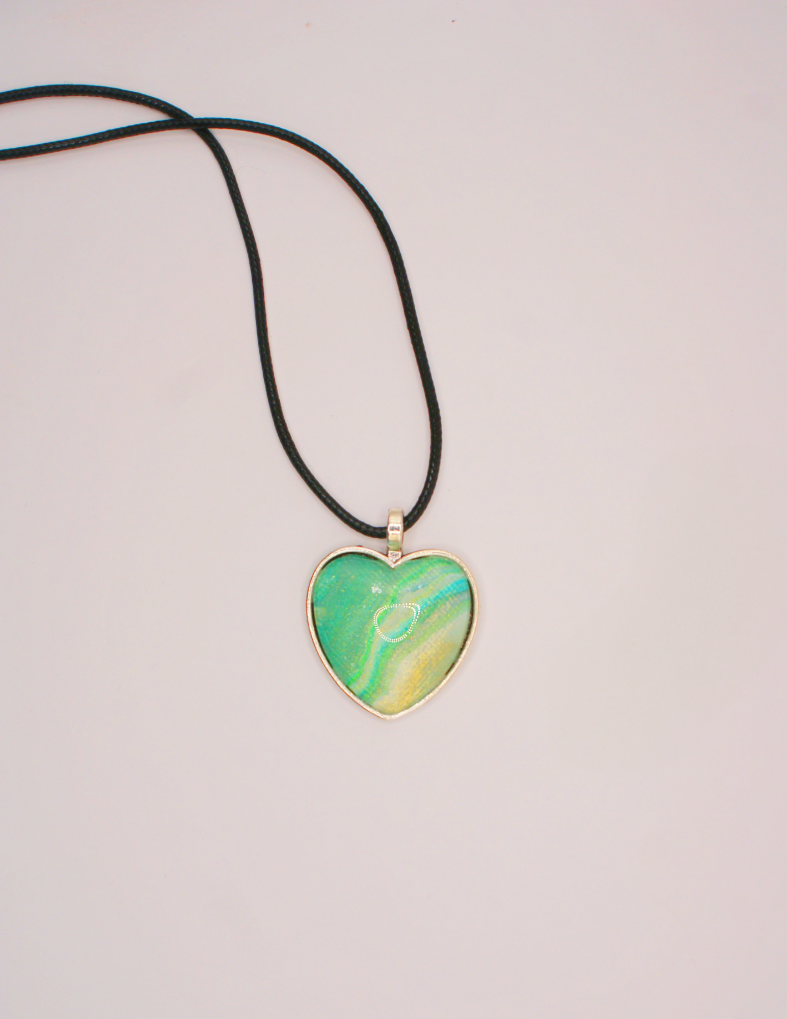 Green Gold and Blue Heart Pendant