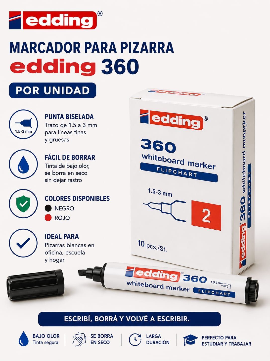MARCADOR EDDING 100 NEGRO PERMANENTE