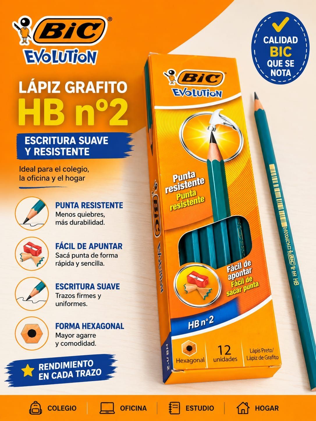 Lapiz Negro BIC - Sin Goma