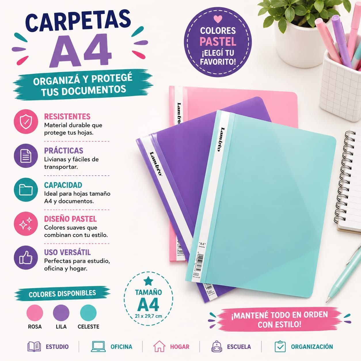 Carpeta Tapa Transparente A4