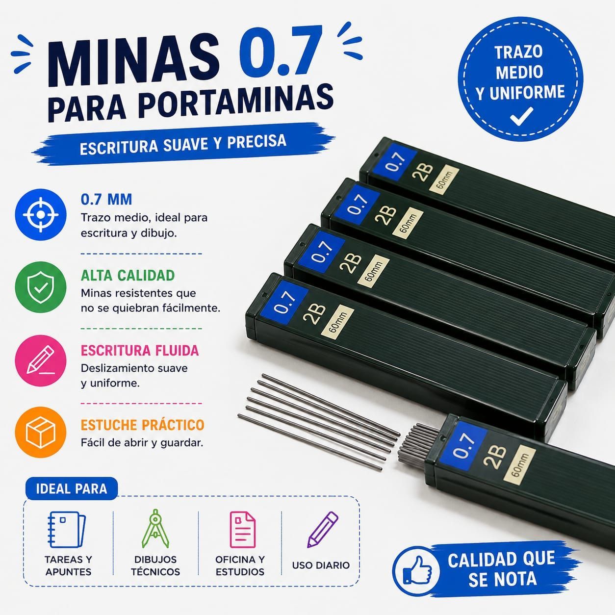 Minas 0.7 para Portaminas PIZZINI