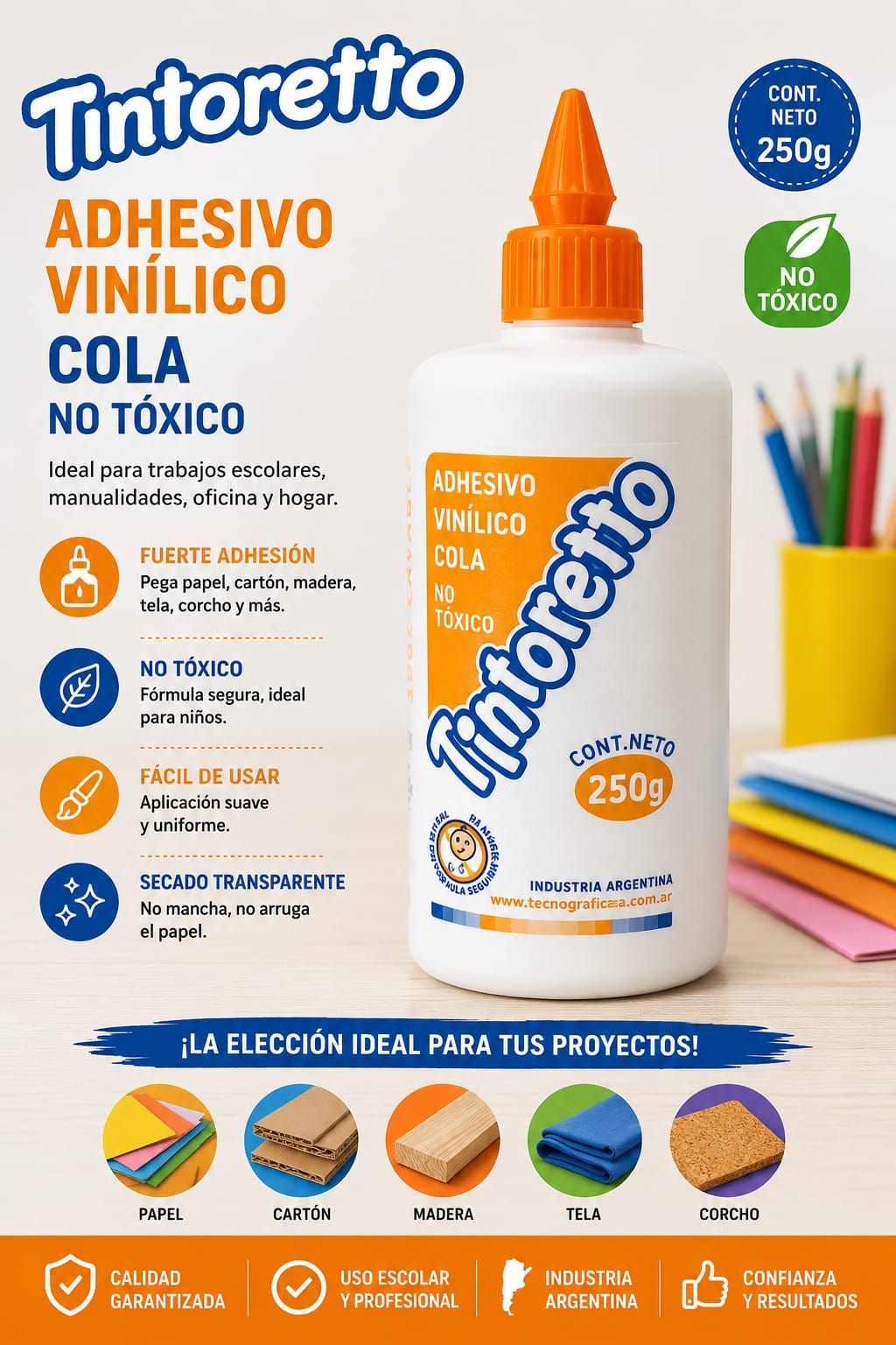 ADHESIVO VINILICO TINTORE  250g
