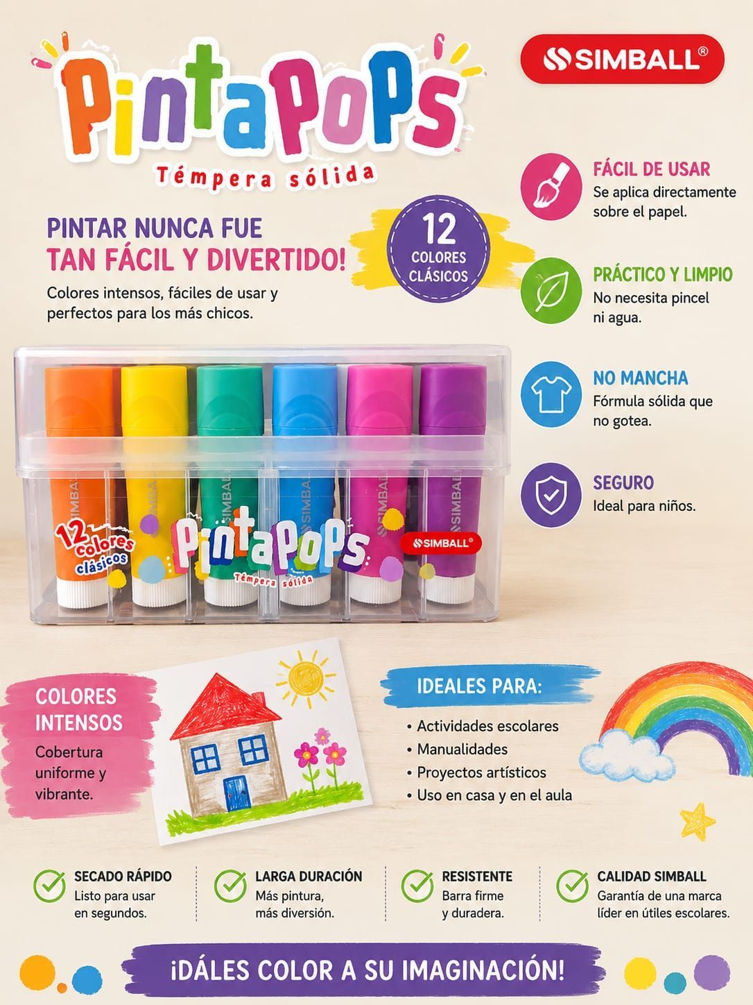 TEMPERA SIMBALL SOLIDA CLASICA X12