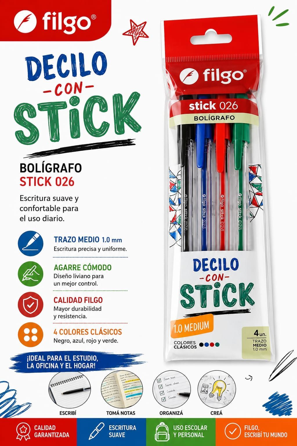BOLÍGRAFO FILGO STICK X4