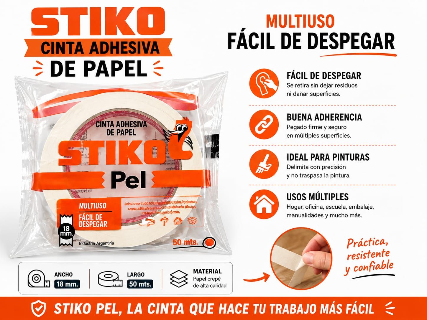 CINTA PAPEL STIKO 36MM X50M