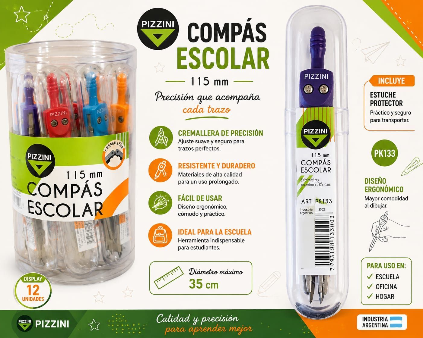 COMPAS PIZZINI ESCOLAR