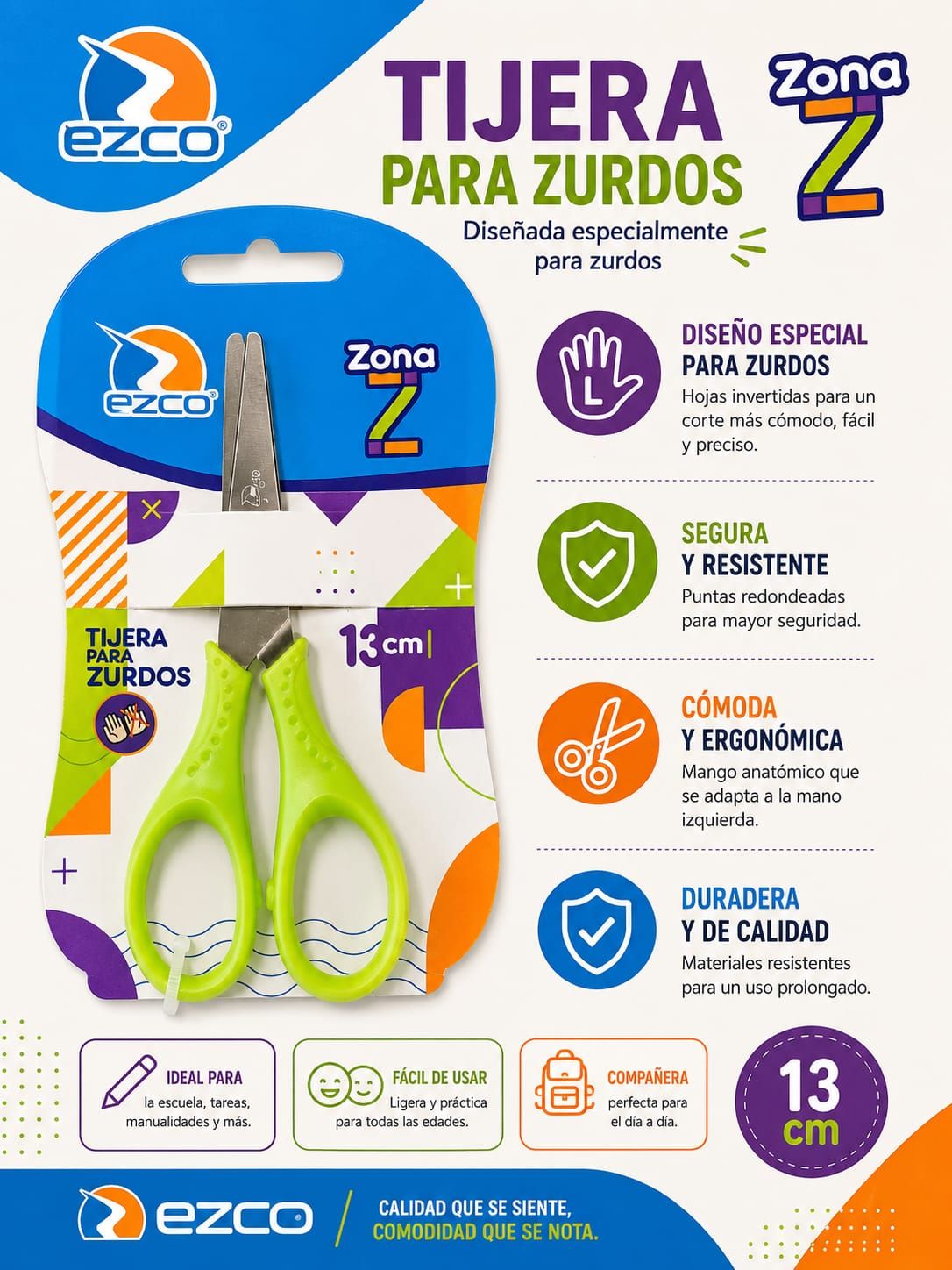 TIJERA EZCO ZONA Z P/ZURDO 13CM