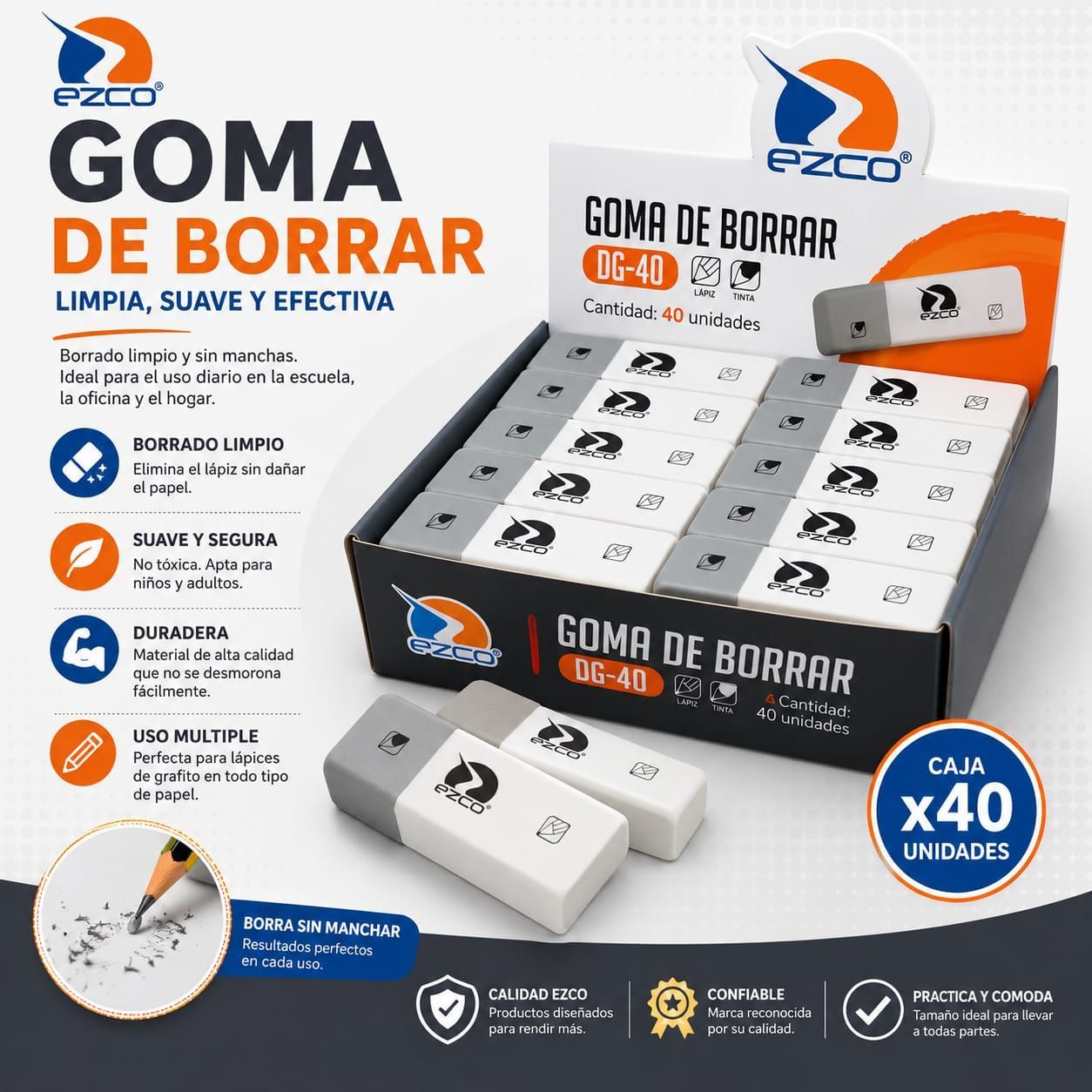 GOMA BORRAR EZCO TINTA/LAPIZ